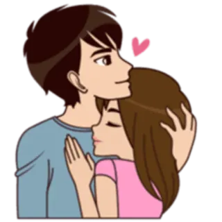 😍 amour, couple, câlin, romance, dessin animé, affection, coeur telegram sticker