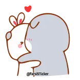 😘 @FarsiSticker amor, lindo, pareja, abrazo, conejo, oso telegram sticker