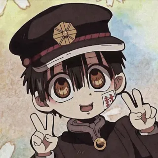 🏮 Hanako-kun Toilet-Bound Hanako-kun Anime, Personaje, Hanako-kun, Lindo, Signo de la paz telegram sticker