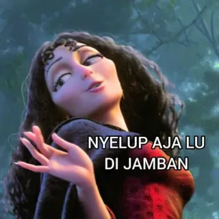 🧘‍♂ NYELUP AJA LU DI JAMBAN divertido, dibujos animados, meme, broma, indonesio telegram sticker