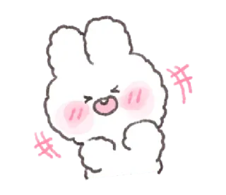 💬 coelho, fofo, desenho animado, kawaii, rosa whatsapp sticker