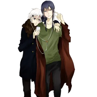 🎶 anime, character, friends, music, headphones whatsapp sticker