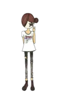 😊 ragazza, cartone animato, stella, dito medio, gesto offensivo telegram sticker