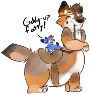 🐎 Giddy-up fatty! Fellwesen, Cartoon, Tier, Humor telegram sticker