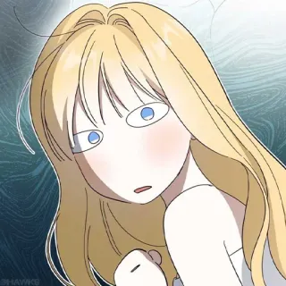 🖤 fille, personnage, animé, cheveux blonds, yeux bleus telegram sticker