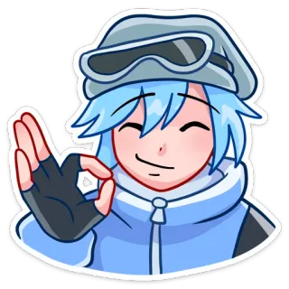 👌 Anime, Charakter, Sticker, Okay Geste, Fröhlich, Lächelnd telegram sticker