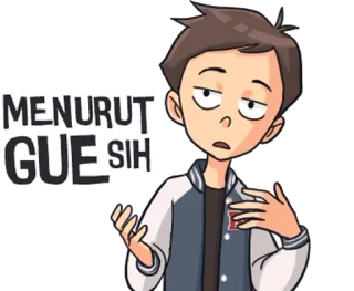 🕵 MENURUT GUE SIH dessin animé, personnage, indonésien, texte telegram sticker