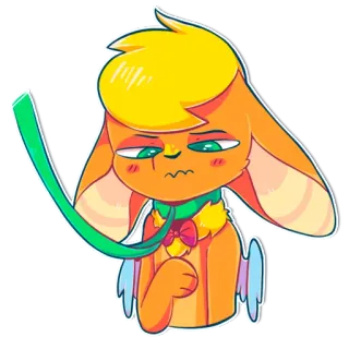 😔 Dibujos animados, Personaje, Conejo, Lindo, Alas telegram sticker