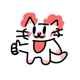 🤡 cartone animato, gatto, carino, animale, pollice in su telegram sticker