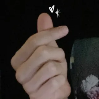 🐮 Cuore con le dita, K-Pop, Gesto, Amore, Cuore, Cuore coreano con le dita whatsapp sticker
