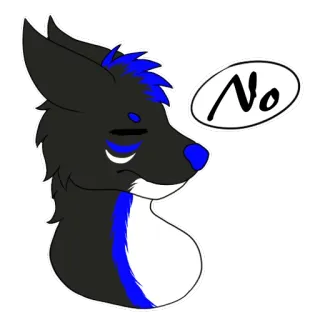 😓 No animal, furry, lobo, não, negativo, desenho animado, expressão telegram sticker