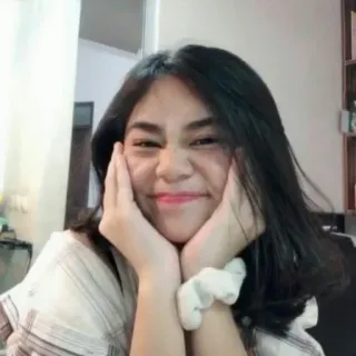 🌷 potret, wanita, wajah, senyum, selfie, asia, gadis whatsapp sticker