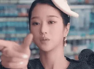 😊 kobieta, wskazywanie, gest ręką, koreański, kobiecy, azjatycki telegram sticker