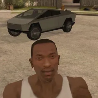 👍 CJ Grand Theft Auto: San Andreas CJ, Grand Theft Auto, San Andreas, Cybertruck, Jeu vidéo, Voiture whatsapp sticker