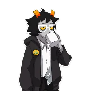 😶 Sollux Captor Homestuck Соллукс Каптор, Homestuck, Тролль, Аниме, Персонаж, Фанатское творчество telegram sticker