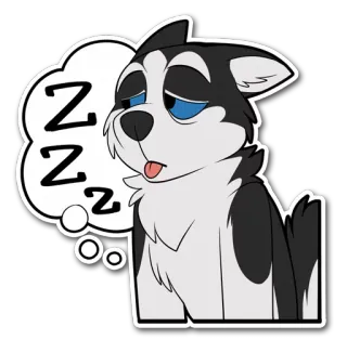 💤 Z
Z
Z Hund, Husky, schlafend, müde, Cartoon, Tier, zz telegram sticker