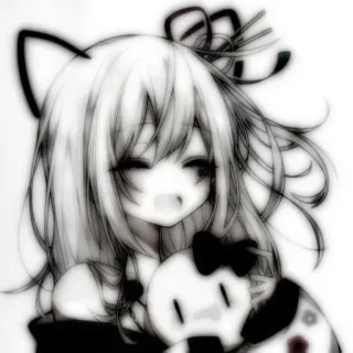 ❤️ Anime, Manga, Kocie uszy, Słodkie, Dziewczyna, Kawaii telegram sticker