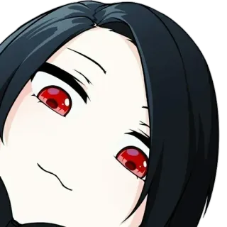 😍 Anime, Manga, Frau, Porträt, rote Augen, Sticker telegram sticker