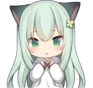 🥺 Anime, Mädchen, Süß, Chibi, Kawaii, Katzenohren telegram sticker