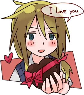 💝 I Love you amor, anime, dia dos namorados, coração, desenho animado, afeição, presente telegram sticker