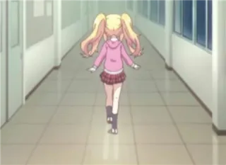 🚶 anime, girl, hallway, school, cartoon, illustration telegram sticker