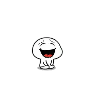 😂 Cartone animato, Felice, Ridente, Personaggio, Bianco, Semplice, Fumetto telegram sticker