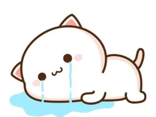 😢 gatto, piangere, triste, animale, kawaii, carino telegram sticker