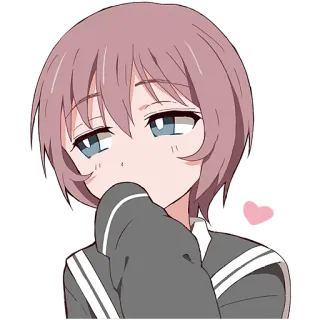 😳 anime girl, cartoon, cute, heart, sticker telegram sticker