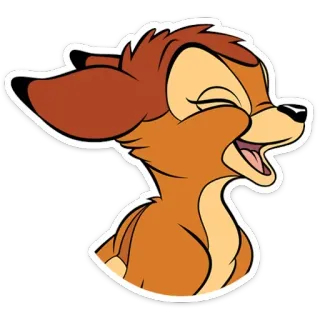 🤣 Bambi กวาง, ดิสนีย์, การ์ตูน, สัตว์, น่ารัก, มีความสุข telegram sticker
