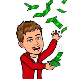 🤑 dinero, dibujo animado, Bitmoji, efectivo, riqueza, éxito telegram sticker