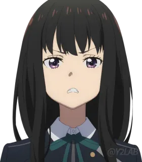 😠 Anime, Garota, Irritada, Irritada, Uniforme escolar telegram sticker