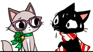 😚 gatos, animais, fofo, cachecol, laço, óculos telegram sticker