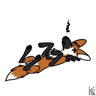 ☠️ Cartone animato, Animale, Volpe, Morto, Illustrazione, Divertente telegram sticker