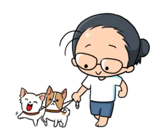 🐶 狗, 卡通, 人物, 宠物, 动物, 吉娃娃, 插图 telegram sticker