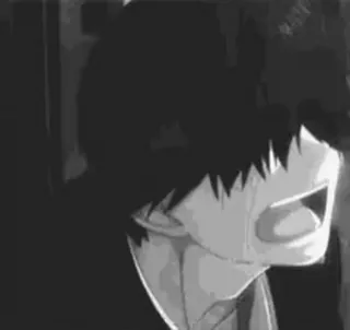 😭 Anime, Triste, Pleurs, Émotionnel, Noir et blanc telegram sticker