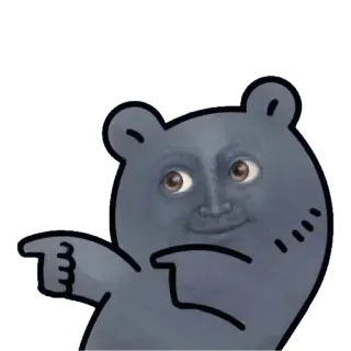 🌚 orso, indicare, animale, cartone animato telegram sticker