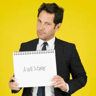 👌 Paul Rudd AWESOME พอล รัดด์, สุดยอด, นักแสดง, คนดัง, มีม telegram sticker