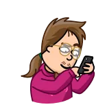 😂 orang, wanita, kartun, telepon seluler, kacamata, sweter telegram sticker