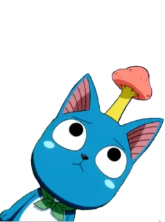 🍄 Happy Fairy Tail Feliz, Fairy Tail, Anime, Gato, Cogumelo telegram sticker