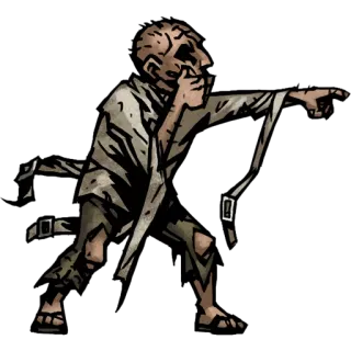 💈 Darkest Dungeon horror, postać, wskazywanie, potwór, obłąkany whatsapp sticker