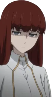 😒 Kurisu Makise Steins;Gate Anime, Rote Haare, Wissenschaftler, Weiblich, Charakter telegram sticker