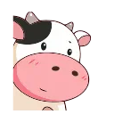 🧐 vaca, animal, dibujo animado, animal de granja whatsapp sticker