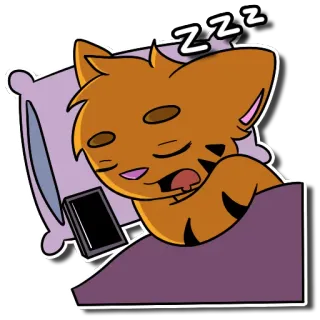 😴 ZZZ gato, dormindo, travesseiro, desenho animado, animal, fofo, relaxante telegram sticker