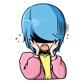 😱 Anime Mädchen, Chibi, Süß, Emotional, Geschockt, Manga, Cartoon telegram sticker