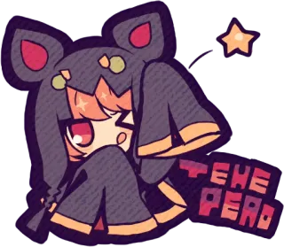 🤩 TEHE PERO cute, character, magic, sparkle telegram sticker