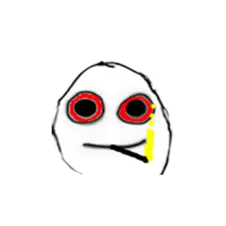 🤪 ミーム, 顔, 不気味, 赤い目, 漫画, イラスト telegram sticker