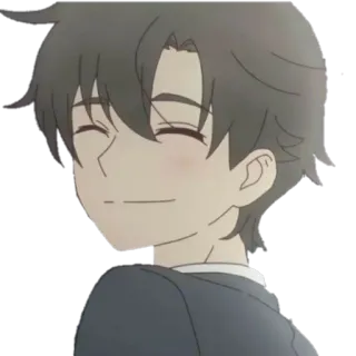 ☺️ anime, uomo, sorridente, cartone animato, ritratto telegram sticker