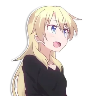 😄 Anime, cabelo loiro, desenho animado, feminino, menina, personagem telegram sticker