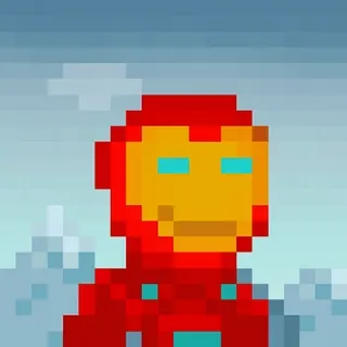 π Iron Man Iron Man, Marvel, Superhero, pixel art, comic book, character telegram sticker