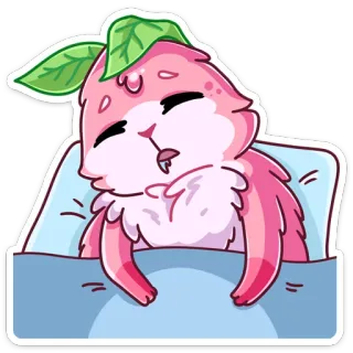 🤤 sommeil, mignon, dessin animé, animal, autocollant, dormir, fatigué, lit telegram sticker